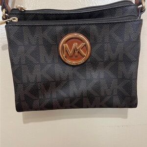 Michael Kors Black Crossbody Bag with Signature Monogram
